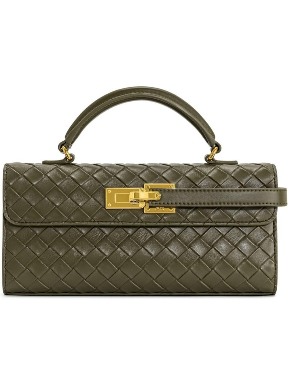Women's Green Keyla Top Handle Stylish Purse Structured Handbag Shoulder Bag